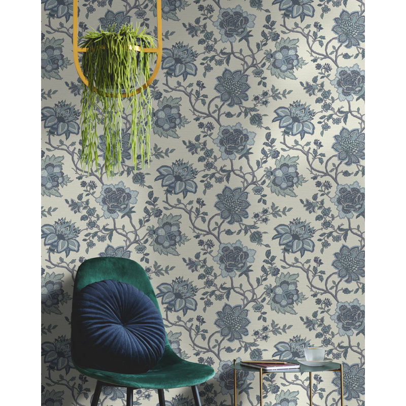 Latefa Floral Roll, Blue