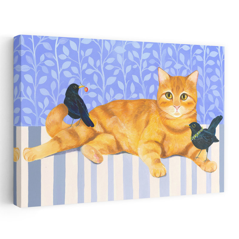 «Relaxed Orange Tabby Cat», reproduction d'art murale, H 40 po x l 60 po