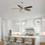 Ventilateur de plafond 52 po avec abat-jour en fer et cristal, télécommande, nickel sable