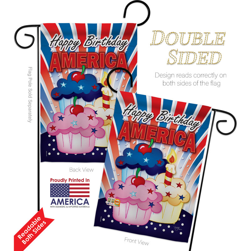 Polyester de 2 côtés en polyester 19 po american petits gâteaux drapeau de jardin