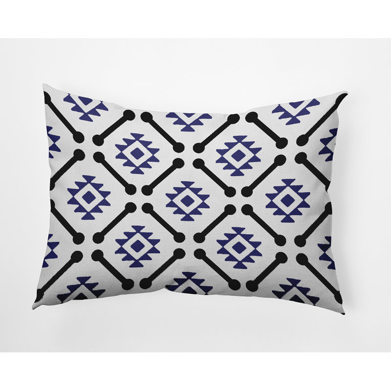 Coussin Upscale Getaway, Bleu violacé géométrique