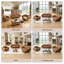 Repose-pieds rembourré de style Mid-Century de 29,7 po de large Havens, repose-pieds en similicuir avec pieds en bois massif, tabouret de table basse pour le salon, la chambre à coucher et le vestibule-2135632863