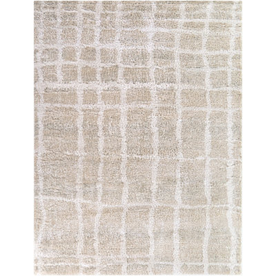 Tapis à rayures abstraites taupe Odele