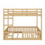 Lit superposé double en bois avec échelle et rails de protection-578250954