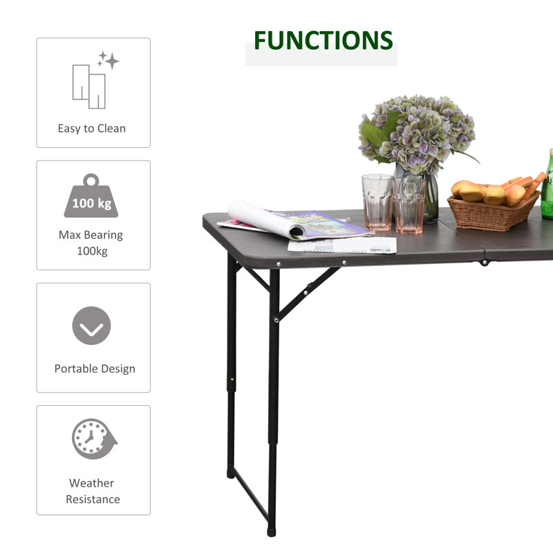 Kroeger Rectangular Outdoor Folding Buffet & Console Table