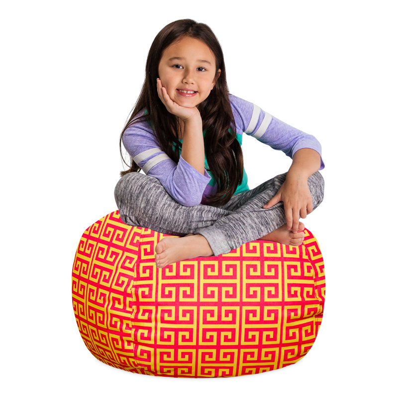 Kids Bean Bag Chair Cover - Stuffed Animal Storage & Toy Organizer with Zipper - Plush Storage Kids Bean Bag Cover only for Toddlers and Children's Rooms - Organizes Pillows, Blankets, and Stuffies - Multiple Colors, Sizes, and Fabrics