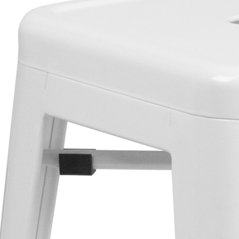 Tabouret Nieva, Blanc, Tabouret de comptoir (siège d’une hauteur de 24, 1