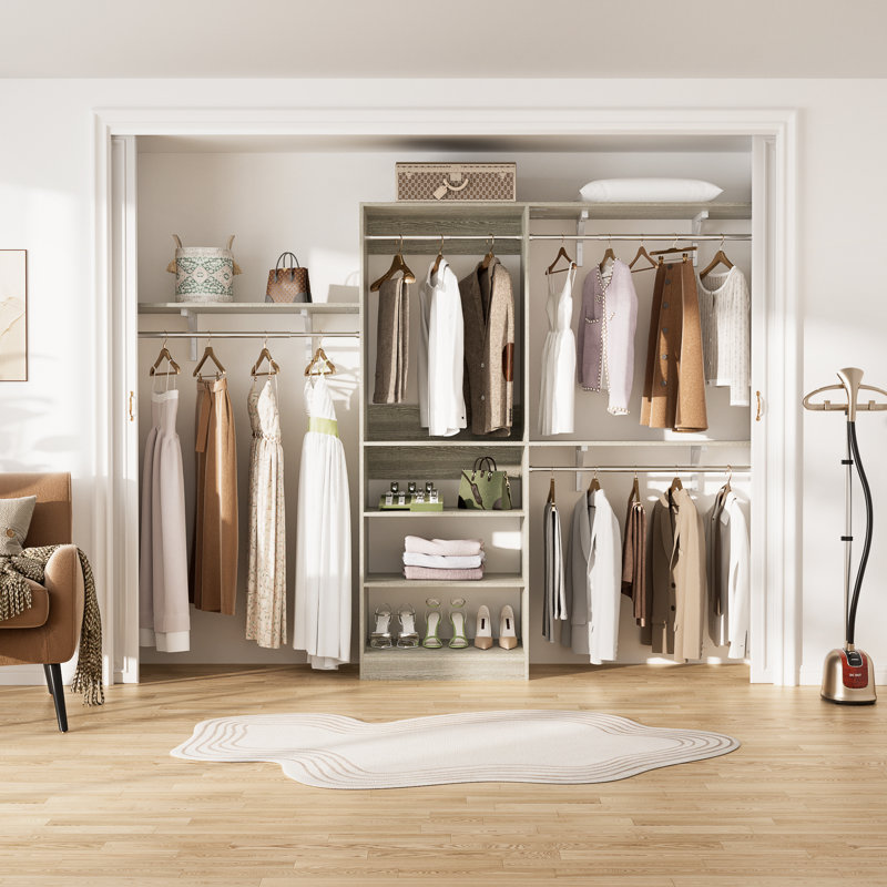 Jhania 20.2'' - 96'' Closet System (Can Be Cut To Fit), Gray Wash