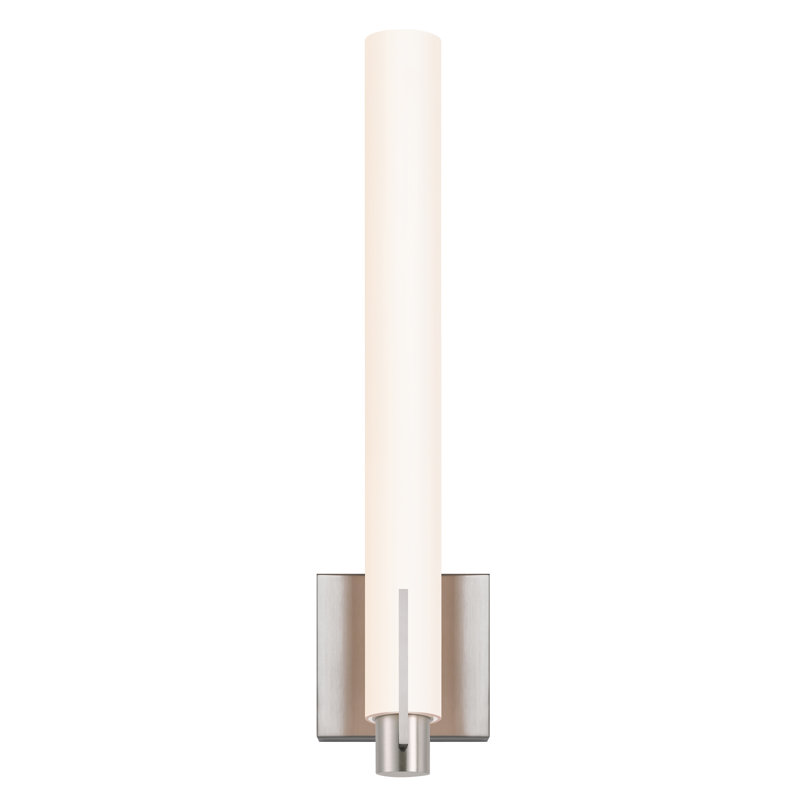Plafonnier encastré 1 lumière Tubo, Tambour, Nickel satiné