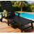 Outdoor Chaise Lounge Chair, All Weather HIPS Patio Lounge Chair with Cup Holder and Armrest for Outside, Beach, Pool, Deck, Black-1359443785