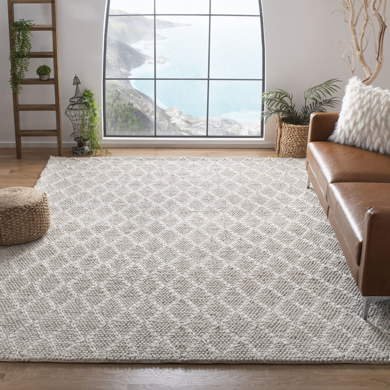 Tapis géométrique en laine / viscose / coton touffeté à la main Sinope, Rectangle 4 pi x 6 pi