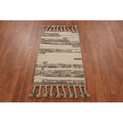 Tapis marocain moderne à rayures 2x3