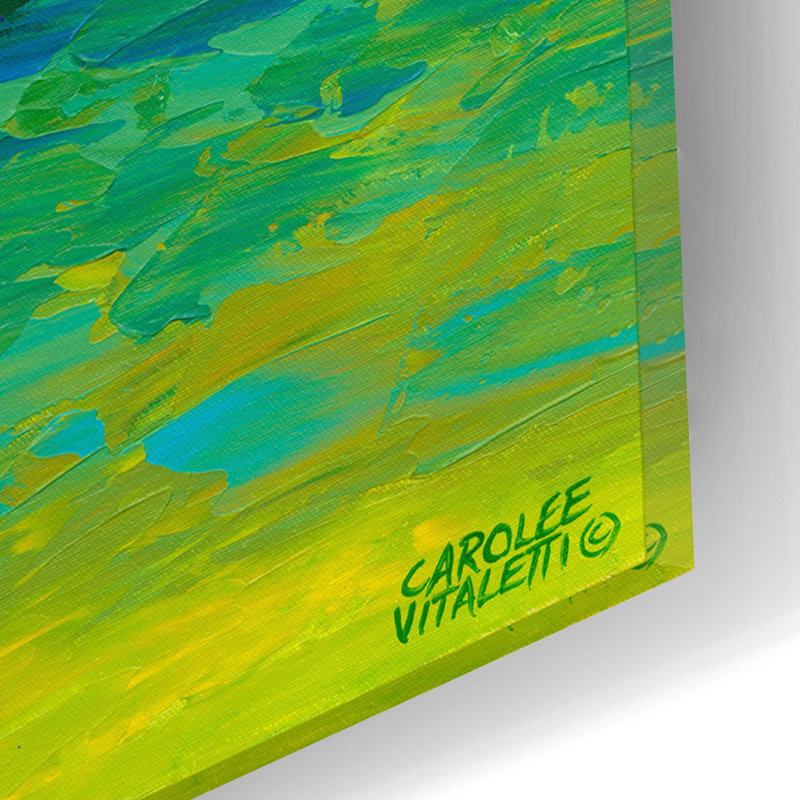 «Pasture Cow 1» par Carolee Vitaletti, art mural en verre acrylique, H 12 po x l 16 po x P 0,13 po