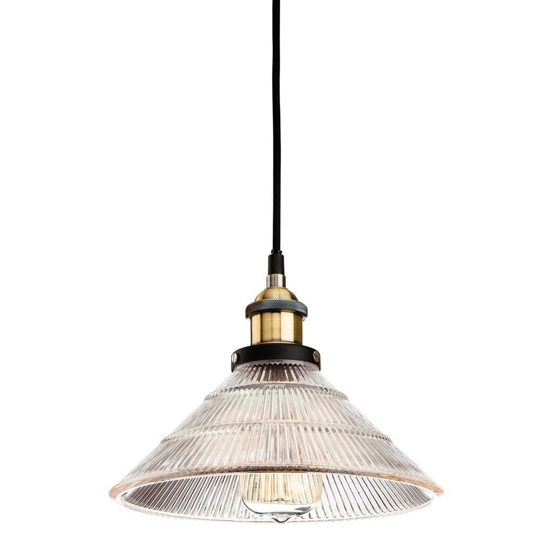 1 - Light Antique Brass Cone Pendant
