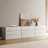Lebrone 94.47in Ivory Dressing Table With 9 Drawers, Living Room Drawer Cabinet With Large Storage Space