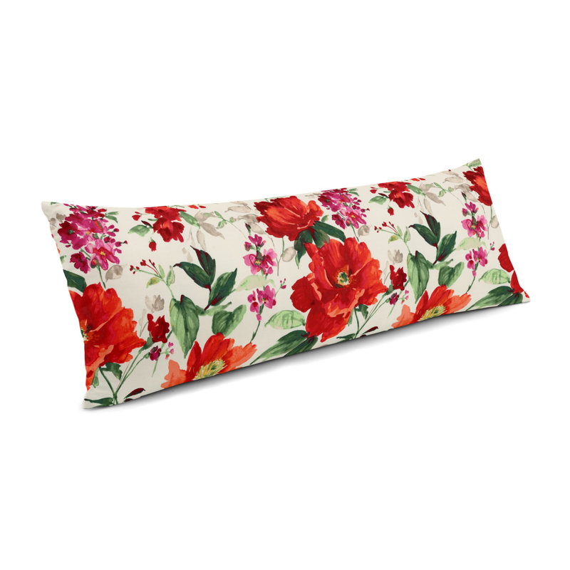 Housse et insert de coussin rectangulaire FreshCut Fresh Cut, Vert audacieux / rouge, 14 po x 48 po