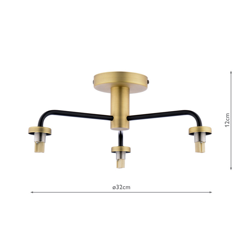Flush Mount, 3, 15" H x 32" W x 32" D