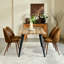 Ensemble de salle à manger moderne 5 pièces avec table à bords ondulés 63 po Shivani-105491101-105491102