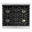 ZLINE Autograph Edition 30 in. 4.2 cu. ft. Paramount Gas Range W/ 4 Burner DuoPro Cooktop and Convection Gas Oven in Stainless Steel W/ White Matte Door and Champagne Bronze Accents-172713410
