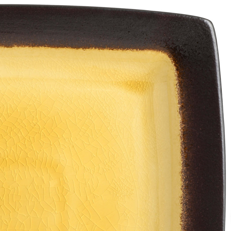 Gibson Ocean Paradise 16 Piece Dinnerware Set, Service for 4, Yellow/Black