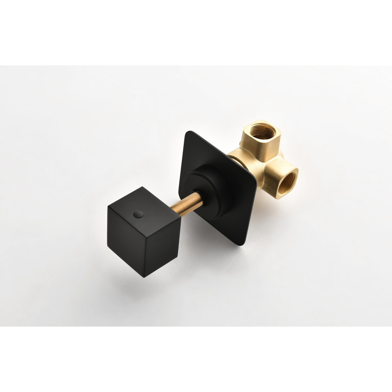 Robinet de douche extra haut débit noir mat 3/4 po - fonte métallique, poignée réglable en laiton, contrôle du volume noir, fabrication