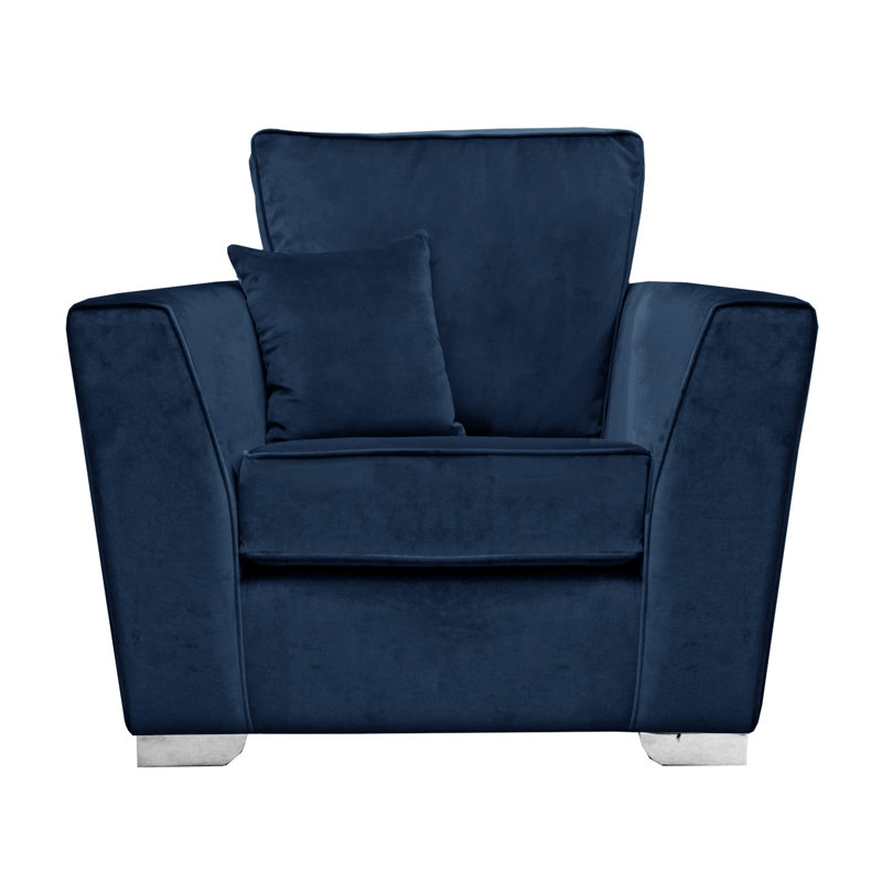 Quade Velvet Armchair, Navy