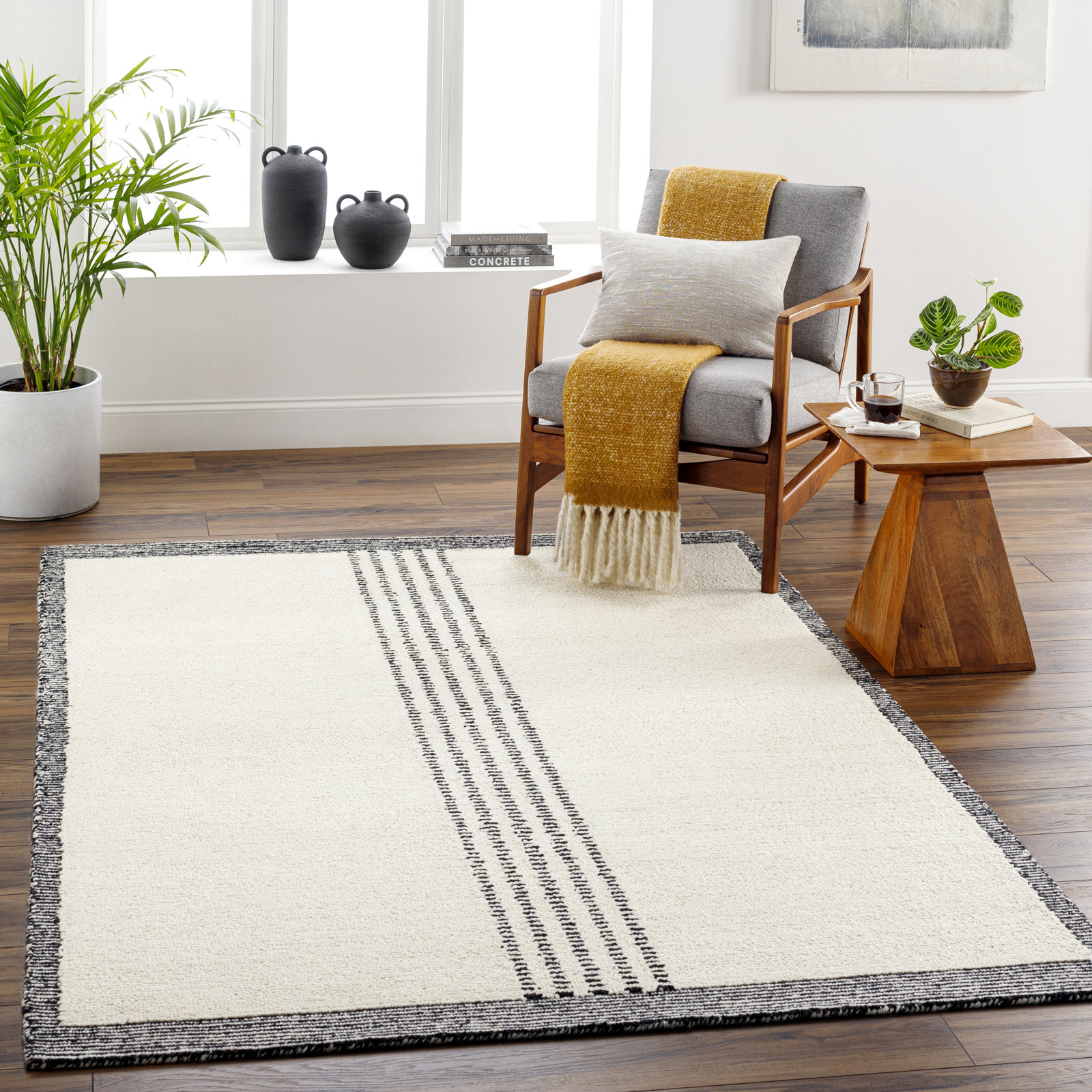Kela Hand-Woven Striped Rug, Rectangle 9' x 12'