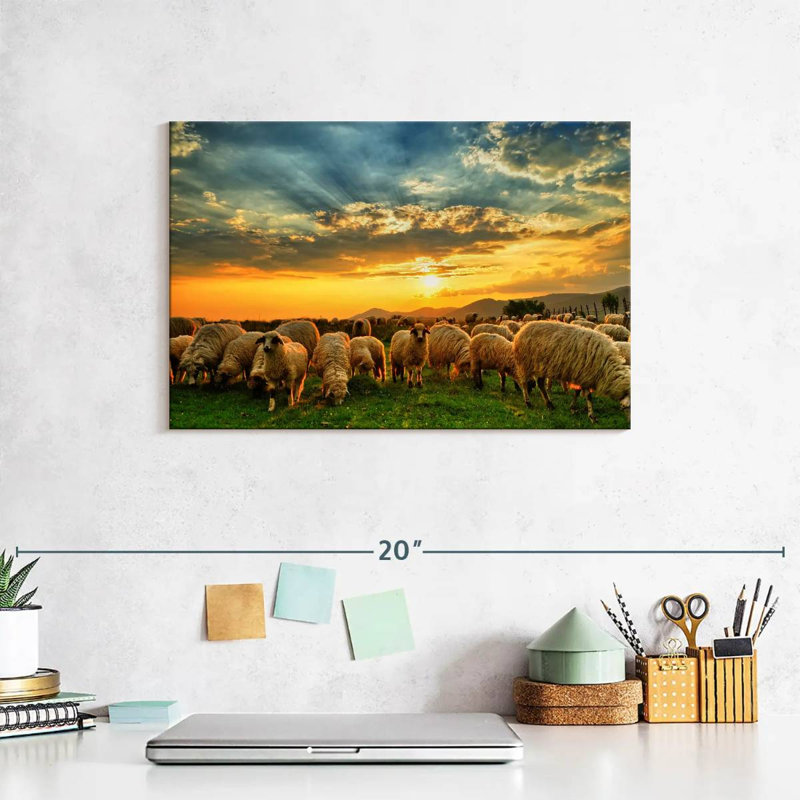 Brampt Flock Of Sheep, 8" H x 12" W