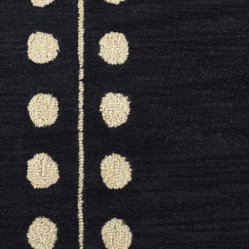 Sameer Geometric Handmade Tufted Wool Navy/Sand Area Rug, Runner 2'6" x 8'