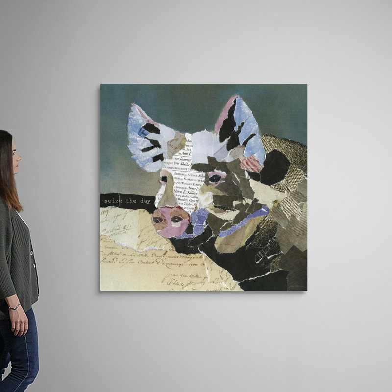 Cochon de campagne - Impression sur toile, H 48 po x l 48 po x P 1,25 po, Toile tendue