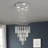 Modern Crystal Chandelier - Long High Ceiling Fixture For Foyer, Entryway, And Living Room, Diameter 15.8"