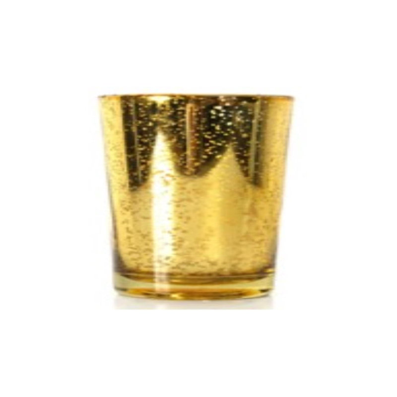 Bougie en pot sans parfum, H 5 po x l 2,75 po x P 2,5 po, Doré