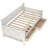 Modern Rustic Twin Size Wooden Daybed with Cream White Finish – Casual Style Twin Bed Frame for Small Spaces