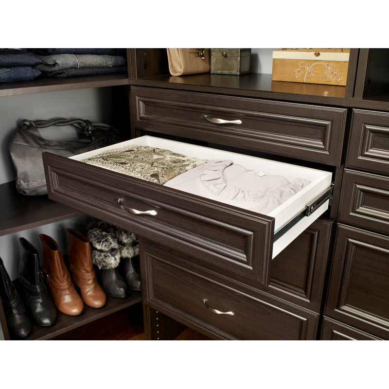 SuiteSymphony 84" W - 120" W Closet System with Drawers and Doors, Espresso