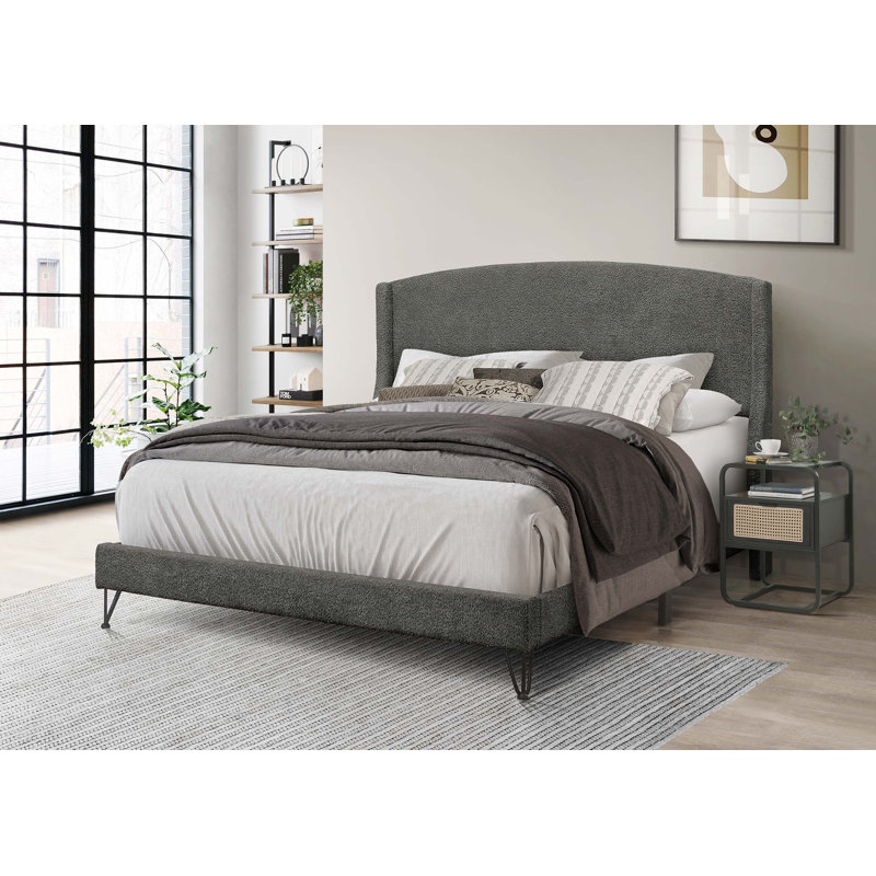 Lanton Upholstered Bed, Eastern King, Dark Grey
