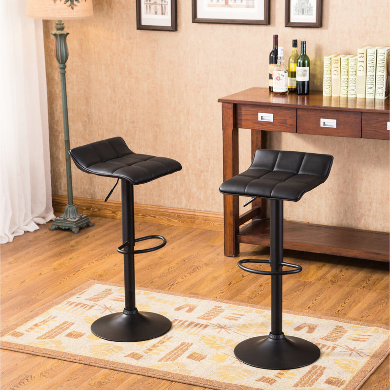 De 2 chaises réglables en cuir reconstitué noir - Pivot pour sièges de maison et de bureau (paire) pour la maison, le bureau et le bar