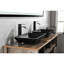Lavabo de salle de bain noir mat - L 14,38 po x l 22,25 po, H 4-3 / 8 po, finition chic avec drain escamotable