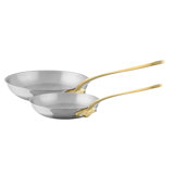 Mauviel M'cook B 2-Piece Frying Pan Set With Brass Handles