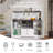 55.3" Wine Coffee Bar Cabinets With Leather Wine Rack Design And Led Lights