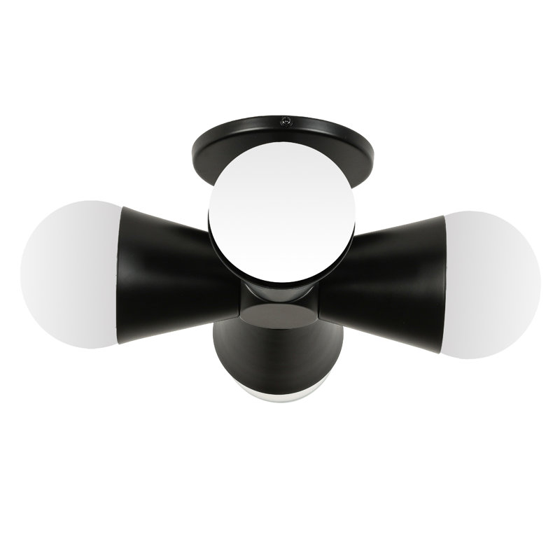Plafonnier encastré 4 lumières Luellar - Noir mat