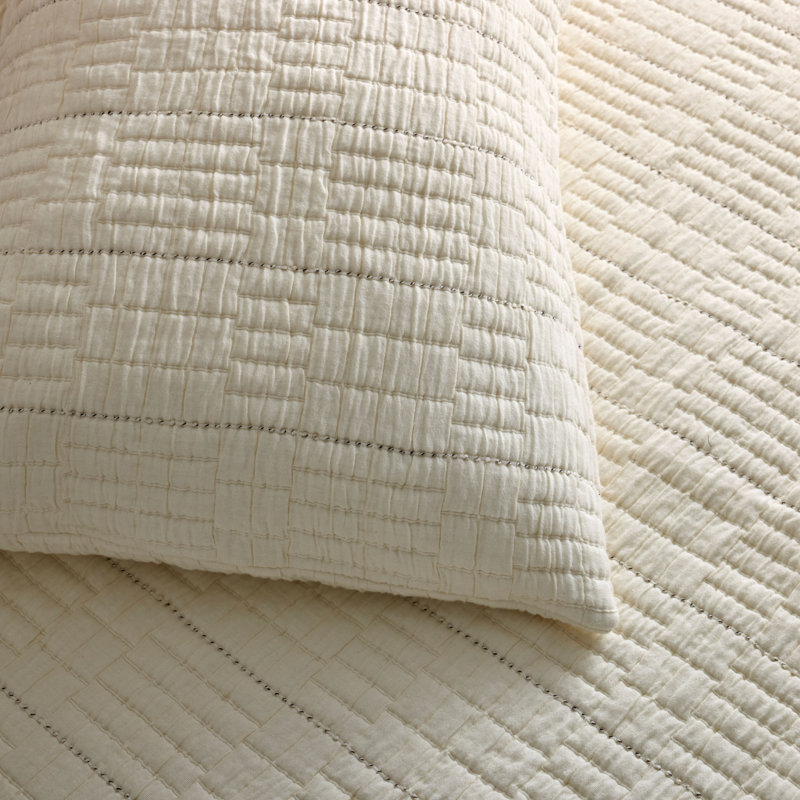 Pickstitch Coverlet Set, King Bedspread + 2 King Shams