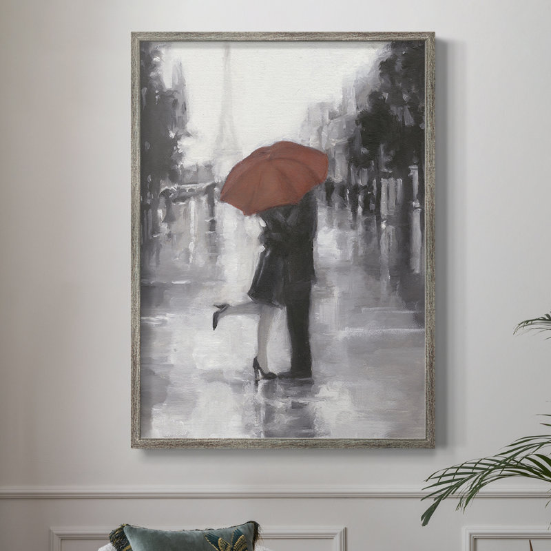 «Caught in the Rain», reproduction encadrée - bois massif, H 30 po x l 24 po