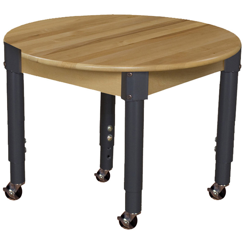 Table d'activité circulaire à hauteur ajustable, L 36 po x l 36 po, Non, 13 po à 18 po