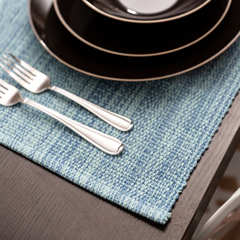 Sky Blue Handwoven Cotton Rectangle Placemat Set