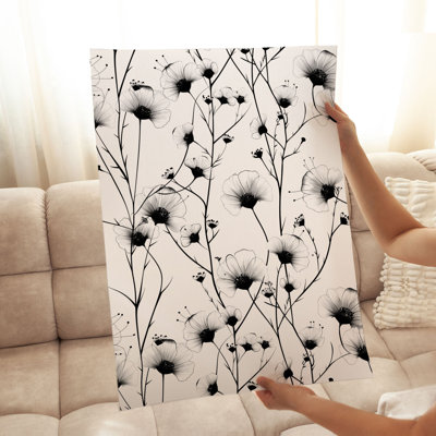Impression florale noire et blanche