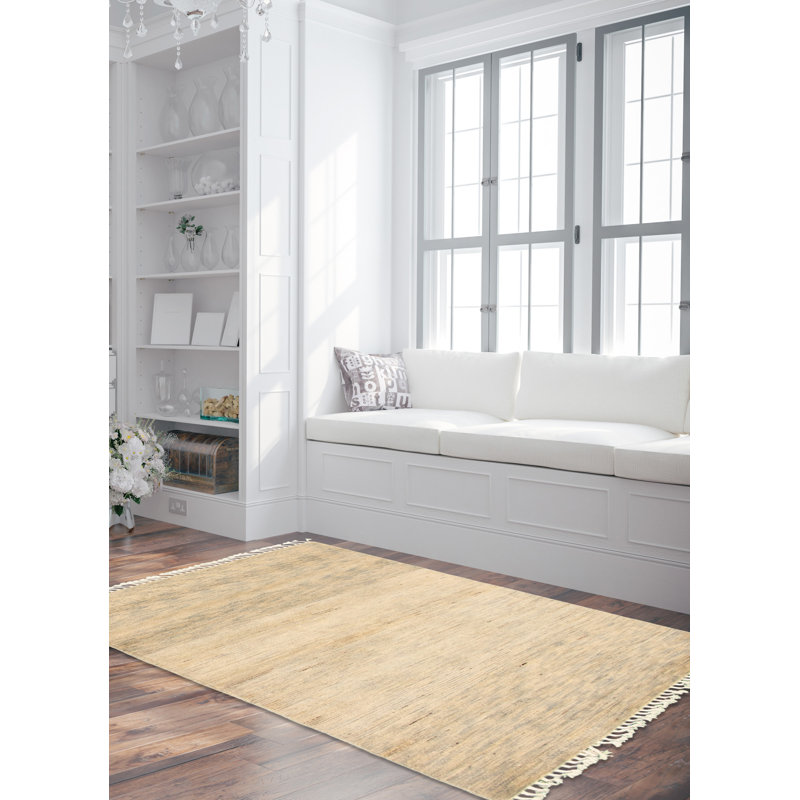 Tapis décoratif en laine de conception unique en laine noué à la main de conception unique 4 pi 2 po x 6 pi 2 po Ayra