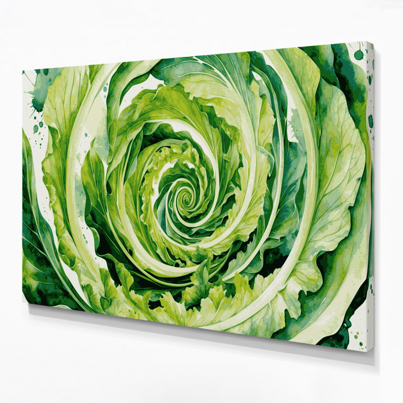 Art mural sur toile beige, légumes, endives, cichorium endivia, 11" H x 14" W