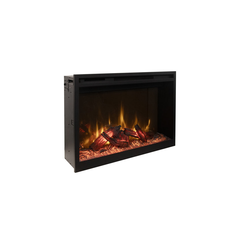 Amantii RusticStone Electric Fireplace – Built-In, Flush-Mount Insert, wifi enabled, mirrored back