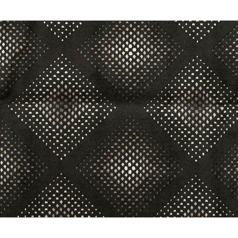 Wool Geometric Area Rug in Black