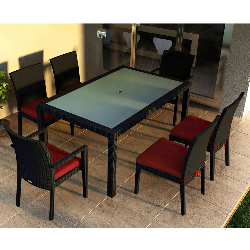 Urbana Outdoor - Piece Dining Set, Canvas Charcoal Sunbrella® Canvas, Coffee Bean, 8